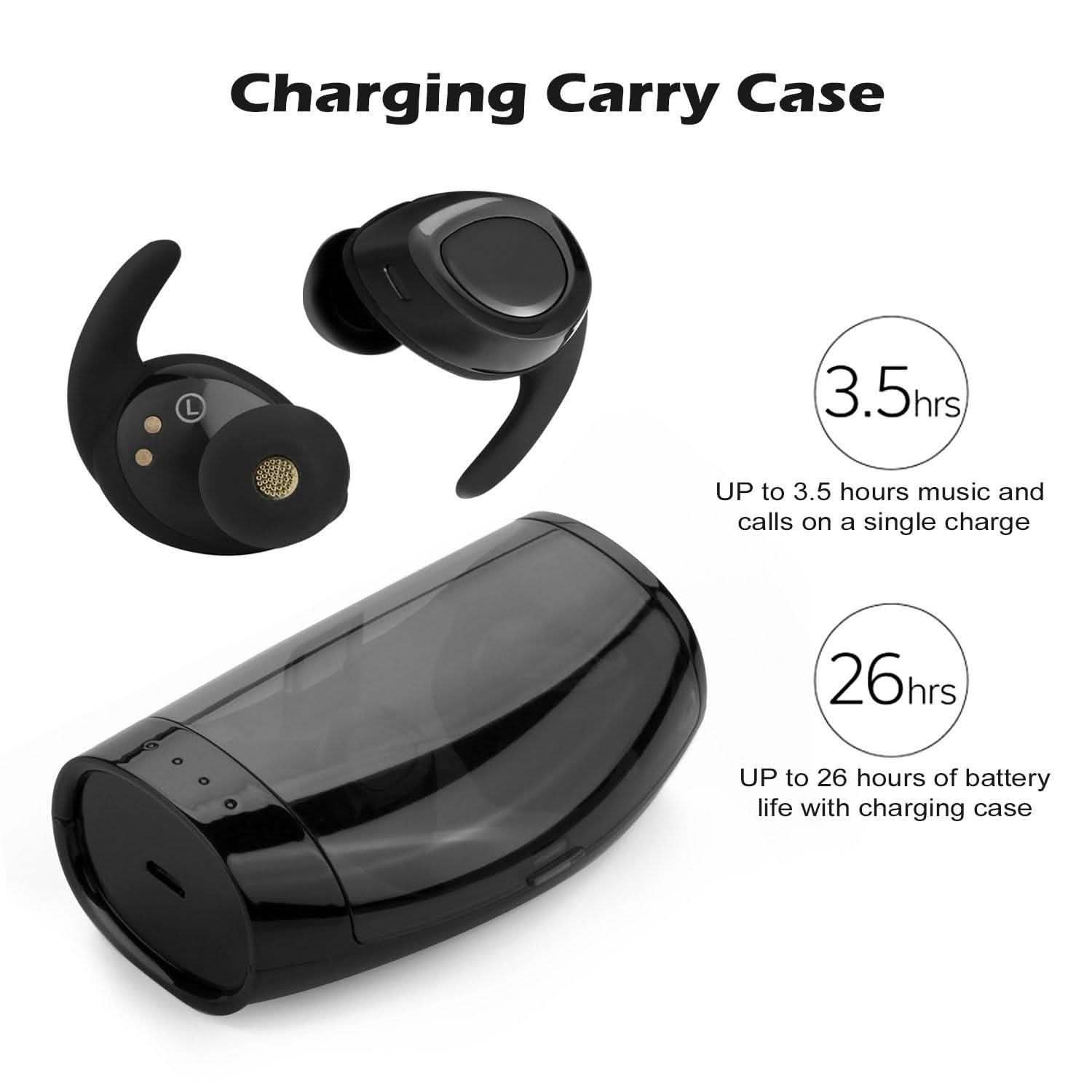 Black Mini Wireless Bluetooth Twins Earbuds Mic True Bass Stereo In-Ear TWS Earphones - Image 5