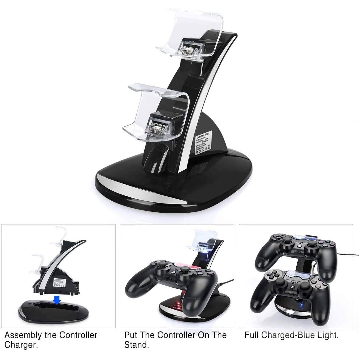 Dual USB Fast Charging Station and LED Indicator for Sony PS4 Controller - Image 3