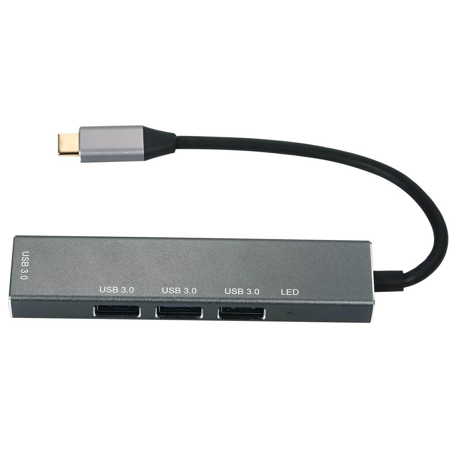 T304 4-in-1 Hub Type C to USB3.0*4 Intelligent USB Hub Multi-Port Adapter - Image 2
