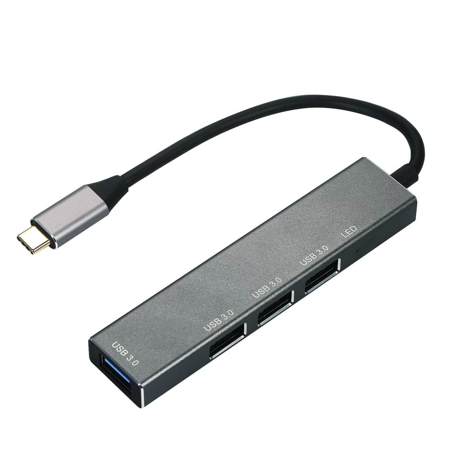 T304 4-in-1 Hub Type C to USB3.0*4 Intelligent USB Hub Multi-Port Adapter - Image 3